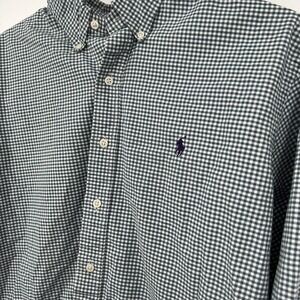 Ralph Lauren Men's XXL Button Down Check Slim Fit Oxford Dress Shirt